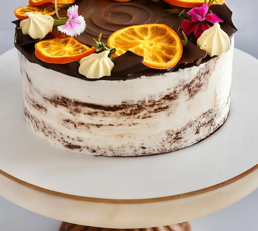 (Hero Media) This Chocolate Orange Naked Cake is one of my absolute favorites to make. It features a soft chocolate sponge, a rich orange-infused dark chocolate ganache, and just a light touch of whipped cream. The candied oranges and fresh flowers make it a beautiful centerpiece for any occasion.
