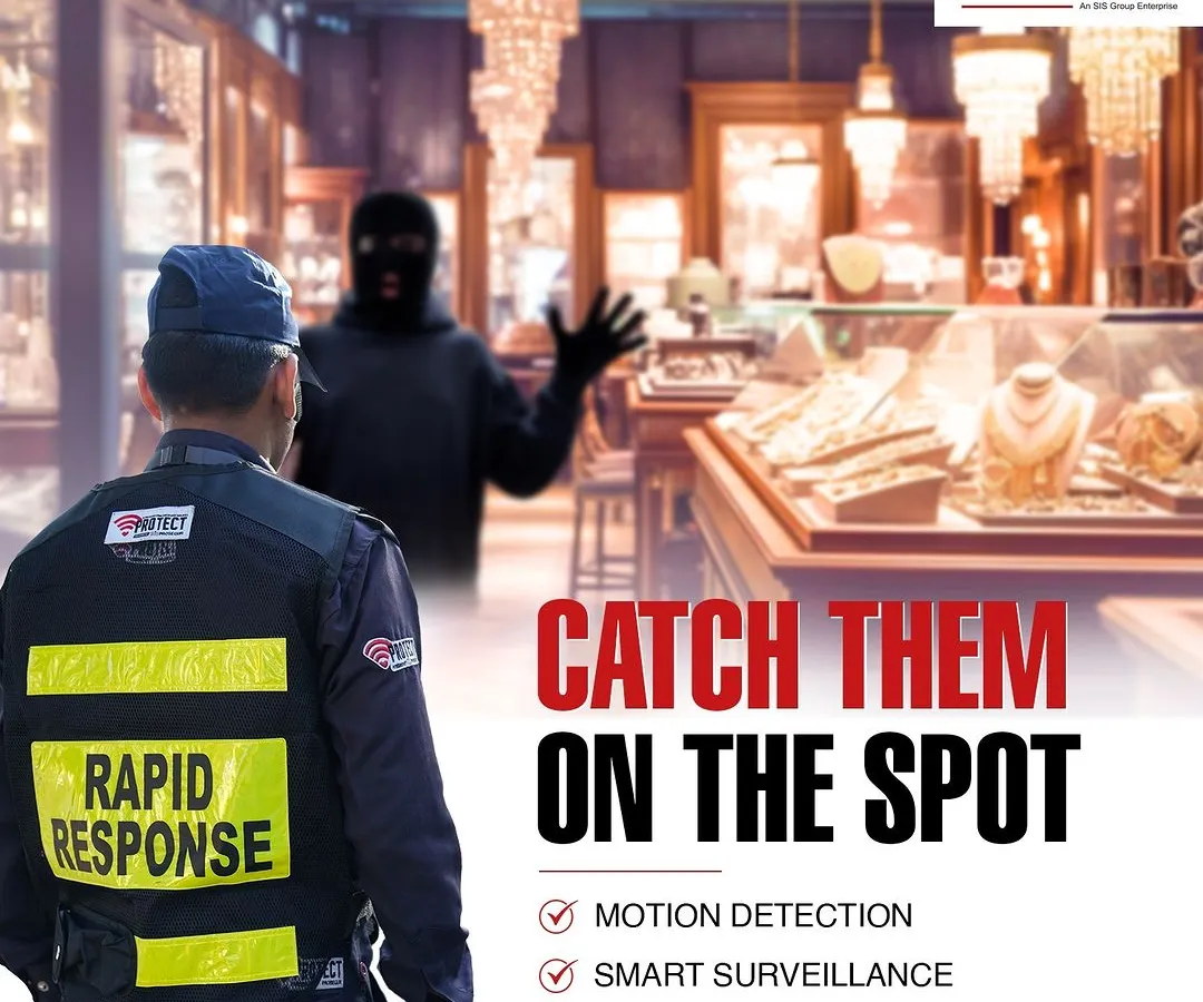 This is what we mean by active protection. While a simple camera just watches, our rapid response team is trained to intervene and neutralize threats on the spot. We protect high-value assets for businesses like this jewelry store with smart surveillance and a 24/7 monitoring system that ensures we catch intruders in the act.