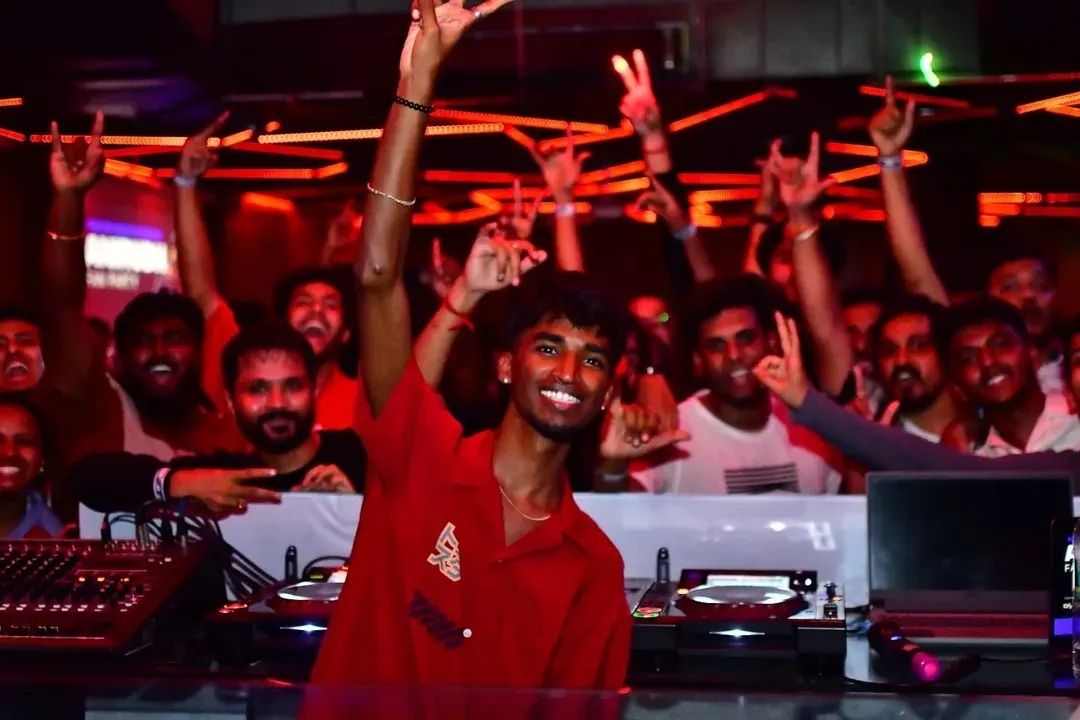 This is what it's all about. Connecting with the crowd, feeling their energy, and giving it right back. Moments like these at the Anirudh fan party are why I love what I do.