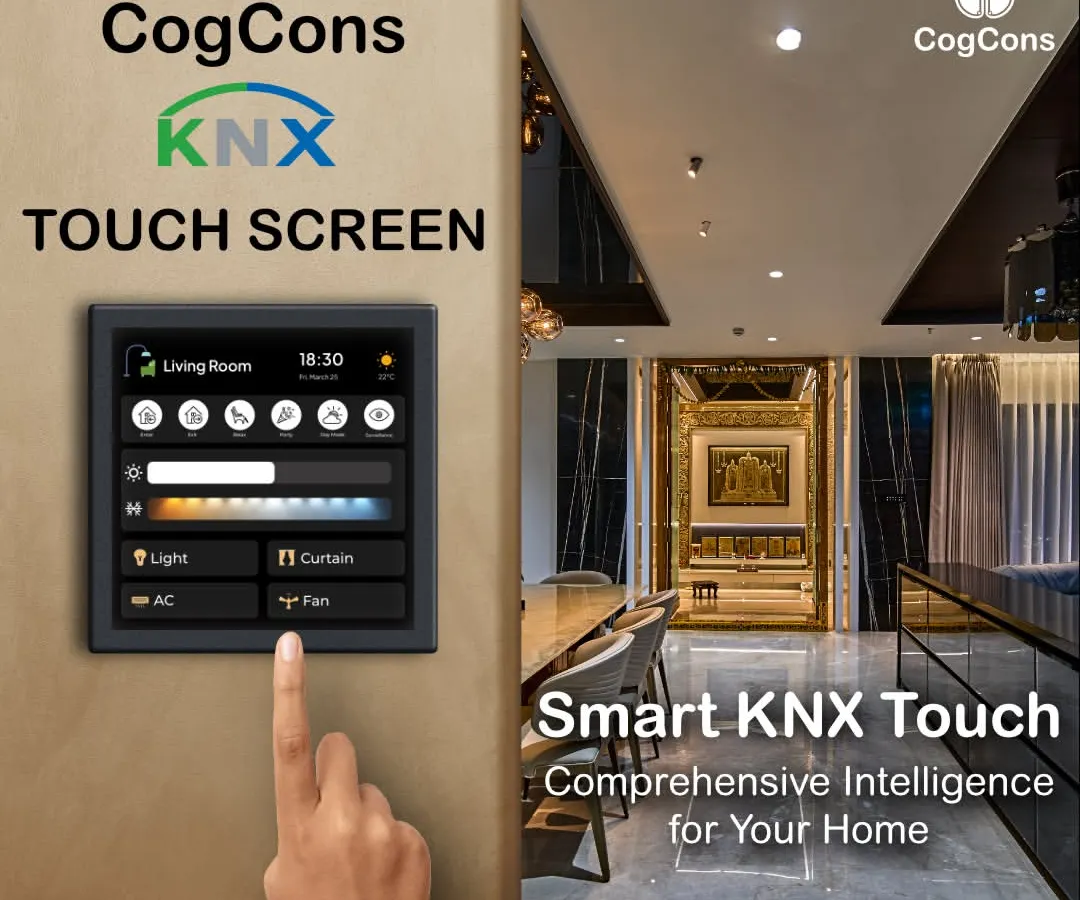 This is the command center of your smart home. Our KNX touch screen provides a single, elegant interface to manage everything from lighting and curtains to air conditioning and fans, all with an intuitive touch.