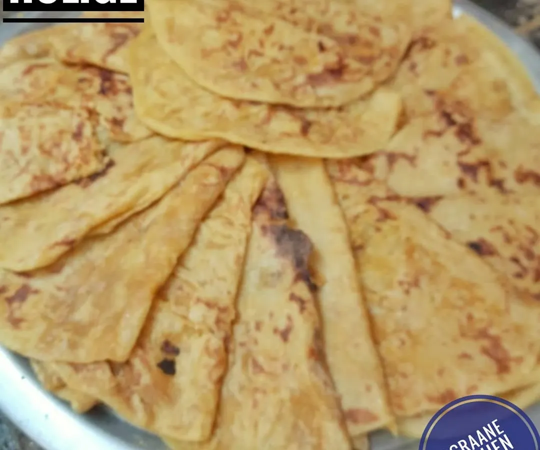 Soft, flaky Bele Holige, made fresh for an afternoon order. The lentil and jaggery filling is a traditional recipe passed down in my family, perfect for festivals or just a sweet craving.