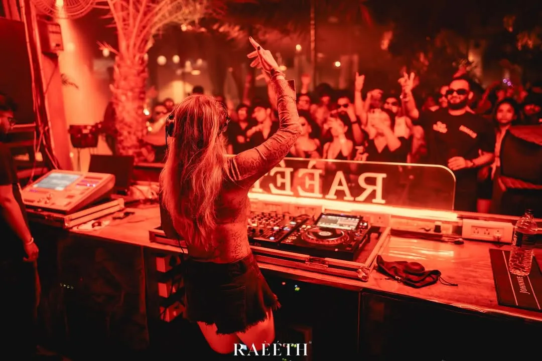 A view from my console at Raeeth, Goa. For me, it's all about connecting with the crowd, feeling the shared energy, and guiding the musical journey from behind the decks.