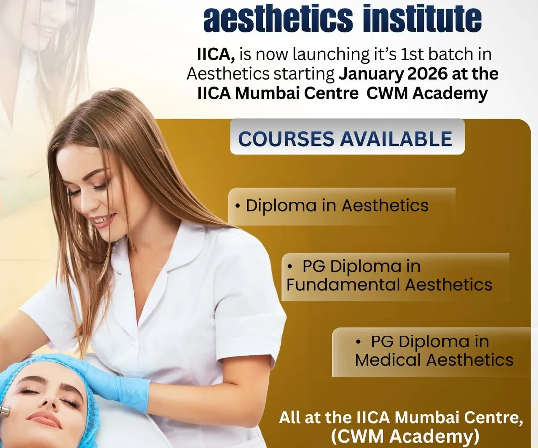 This is where theory meets practice. As the official IICA Mumbai Centre, we emphasize hands-on training. This image shows a student learning a procedure, a core part of our curriculum that ensures you are confident and job-ready from day one. We offer a Diploma in Aesthetics, PG Diploma in Fundamental Aesthetics, and a PG Diploma in Medical Aesthetics.