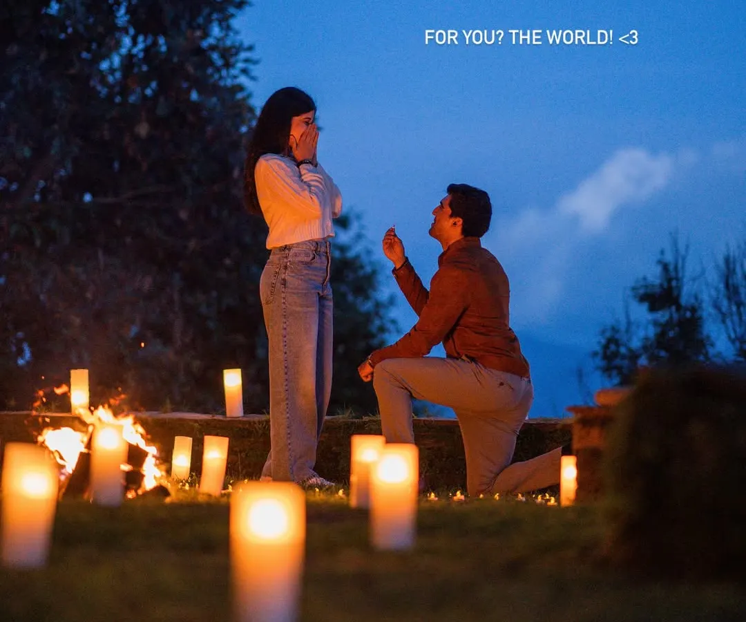Capturing a surprise proposal is one of my favorite things. I help plan the moment so it's perfect, focusing on the genuine shock and joy. This candlelit setup in the hills made for an unforgettable "yes" moment.