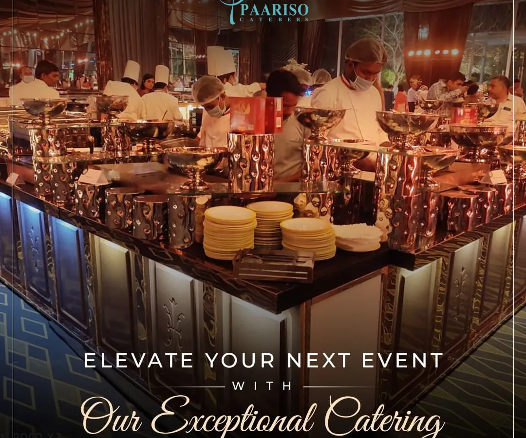 Our buffet counters are designed to be a feast for the eyes. This exceptional setup showcases a modern, well-lit station with our professional chefs ready to serve, ensuring an organized, hygienic, and elevated experience for your guests at any large-scale event.