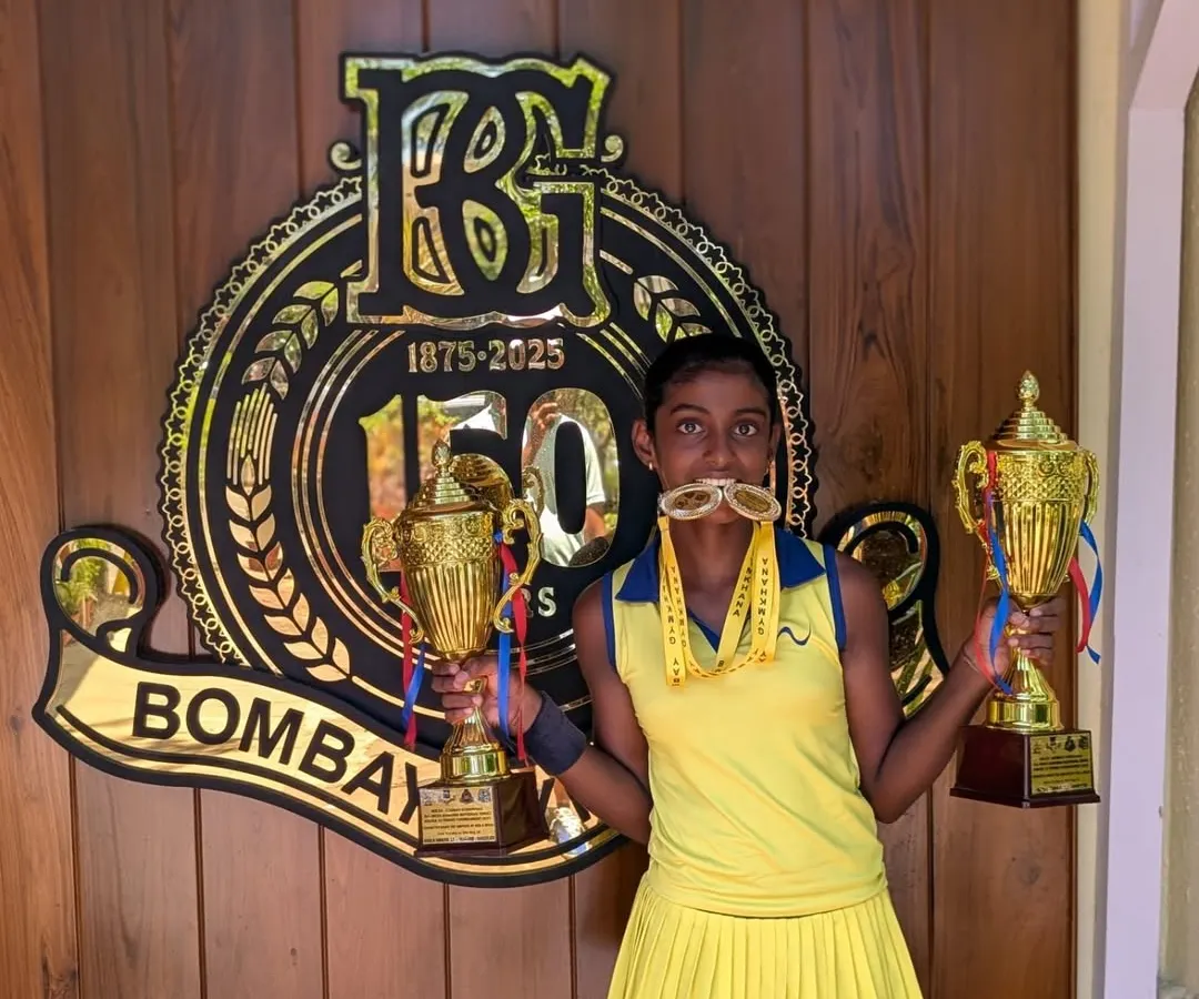 This is what a double crown victory looks like. I am so proud of Trisha Bhosale for winning both the Singles and Doubles titles at the AITA Bombay Gymkhana National Series. Her joy and fighting spirit are an inspiration to everyone at the academy.