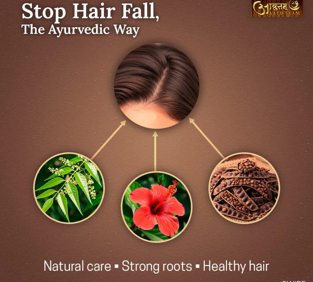 Are you struggling with hair fall? Ayurveda teaches us that the root cause often lies in an imbalance within. I use natural care with herbs like Neem and Hibiscus, combined with lifestyle adjustments, to strengthen your roots and restore your hair's health from the inside out.