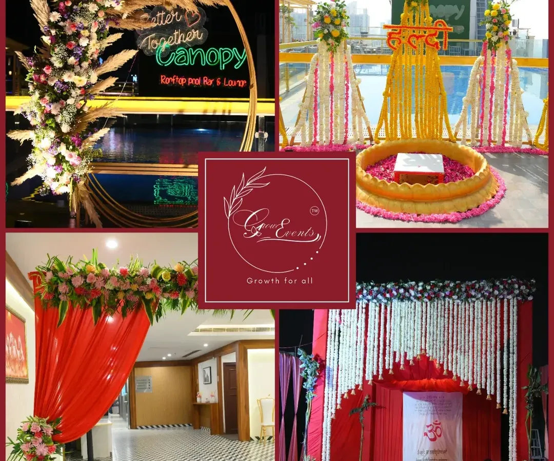 I love bringing a complete wedding story to life. This collage showcases the vibrant Haldi, the elegant engagement, and the grand wedding ceremony, each with its own unique decor and feel, creating a cohesive and beautiful celebration.