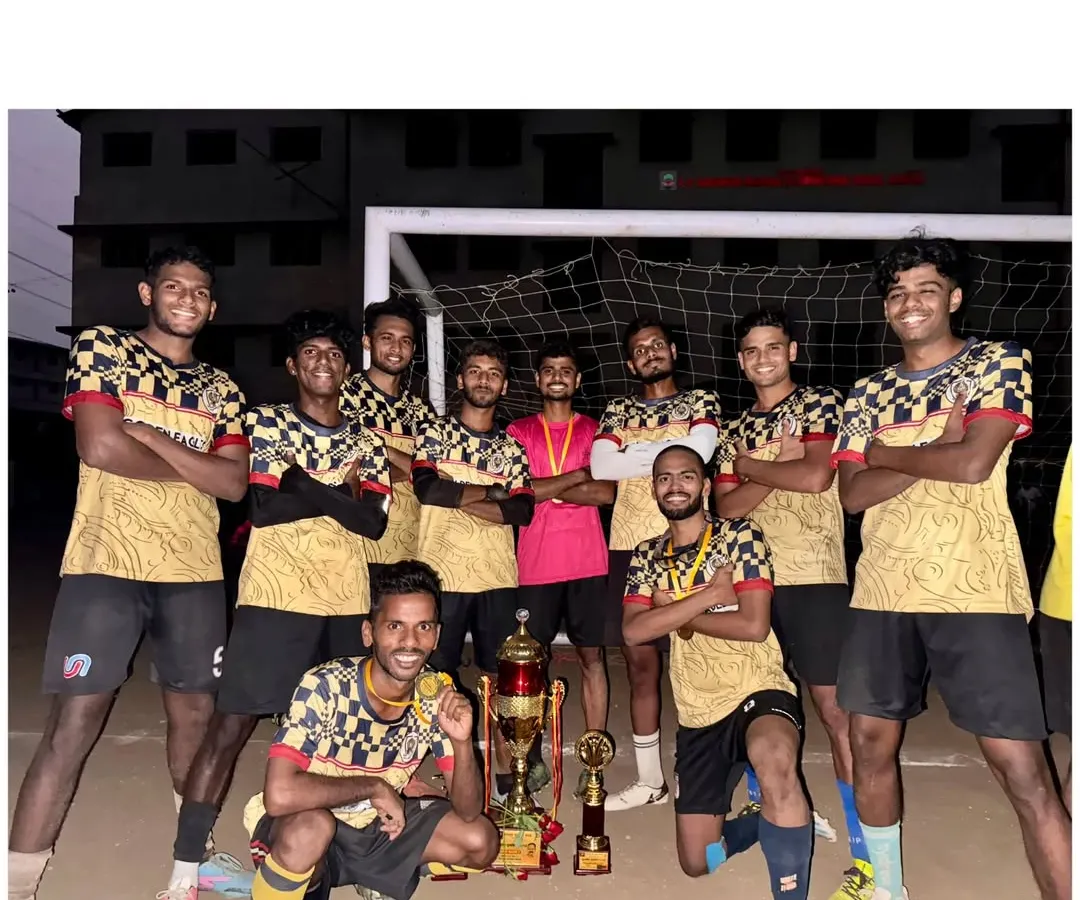 Celebrating a hard-fought victory at the open-age tournament in Khopoli. We build teams that are hungry for wins in competitive local football leagues.