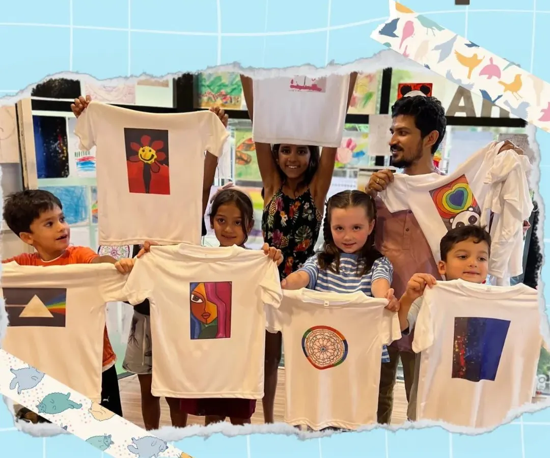 Wearable art is the best kind of art. In our workshops, kids don't just paint on paper; they design their own custom T-shirts, turning their creative ideas into fashion they can proudly show off to the world.