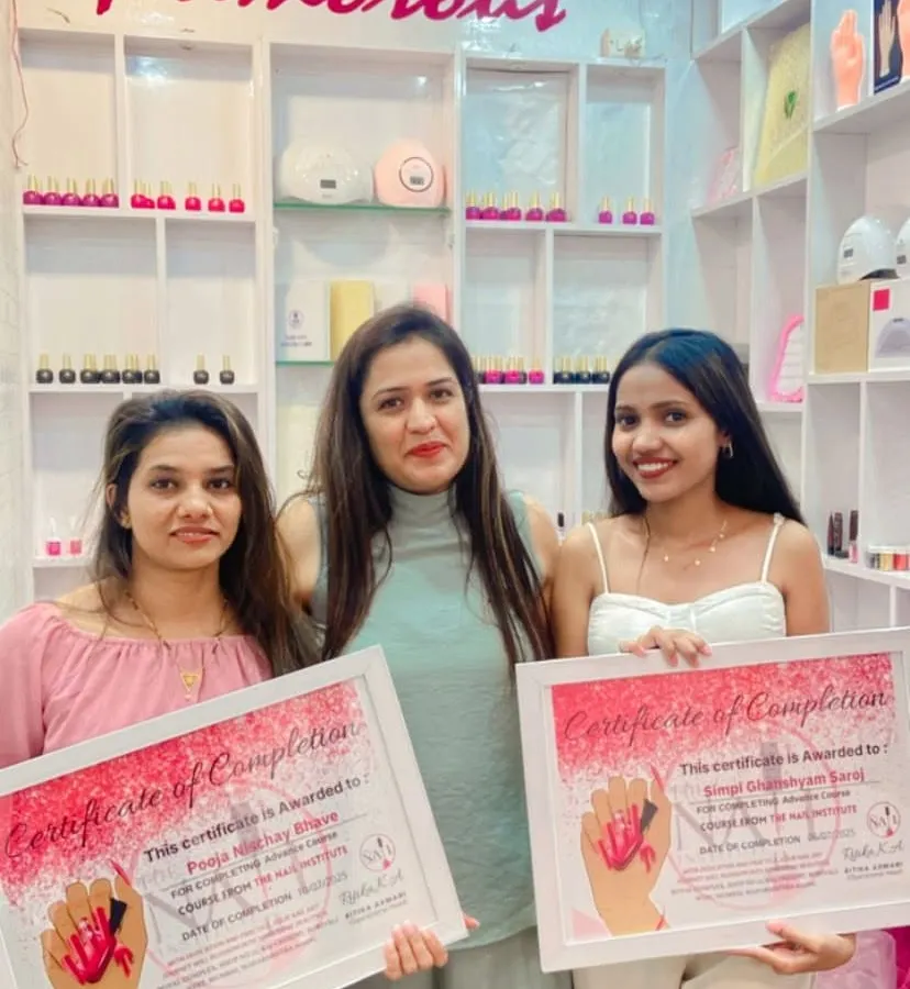 I am so proud to see my students, Pooja and Gingi, graduate with their certificates of completion. They are now fully equipped with advanced skills and ready for the market.