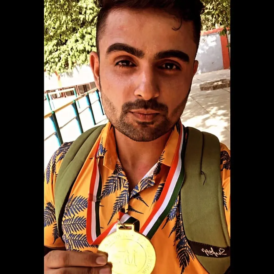 Celebrating a big win. Here is our student Rishabh Tyagi after securing a Gold medal in the senior men's category at the North District shooting competition with an impressive score of 373/400.