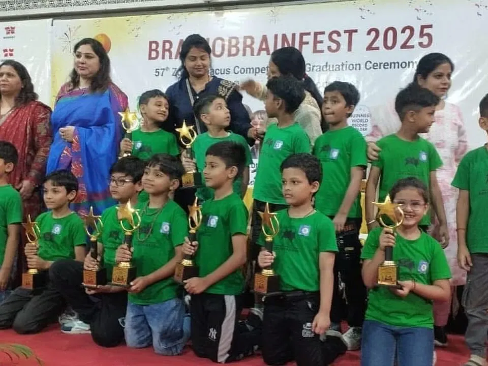 A room full of champions! This is what success looks like at our center. We celebrate every child's achievement, and moments like these, with our youngest students proudly holding their trophies from the Brainobrainfest competition, are what inspire us every day.