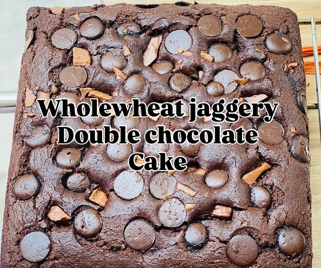 This is my wholewheat double chocolate cake, sweetened only with jaggery. It’s incredibly rich and moist, proving that you don't need refined flour or sugar for a truly decadent dessert.