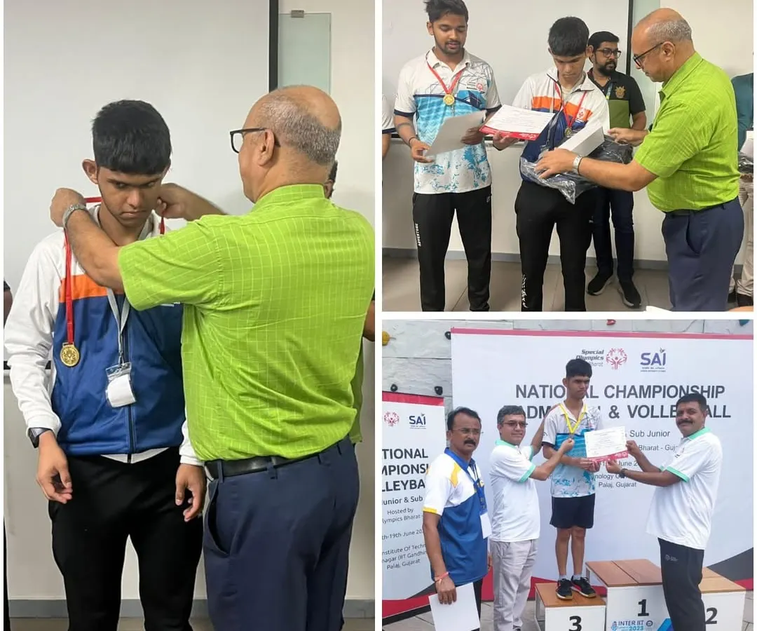 This is the result of dedication. Here is our champion celebrating his gold medal in doubles and bronze in singles at the Special Olympics Bharat National Championships. We don't just train players; we build champions.