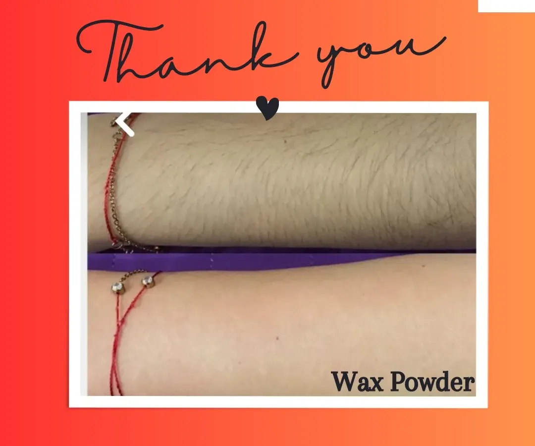 See the difference my natural Wax Powder can make. It's a gentle, pain-free way to get smooth skin without the harshness of regular waxing, leaving your skin soft and clear.
