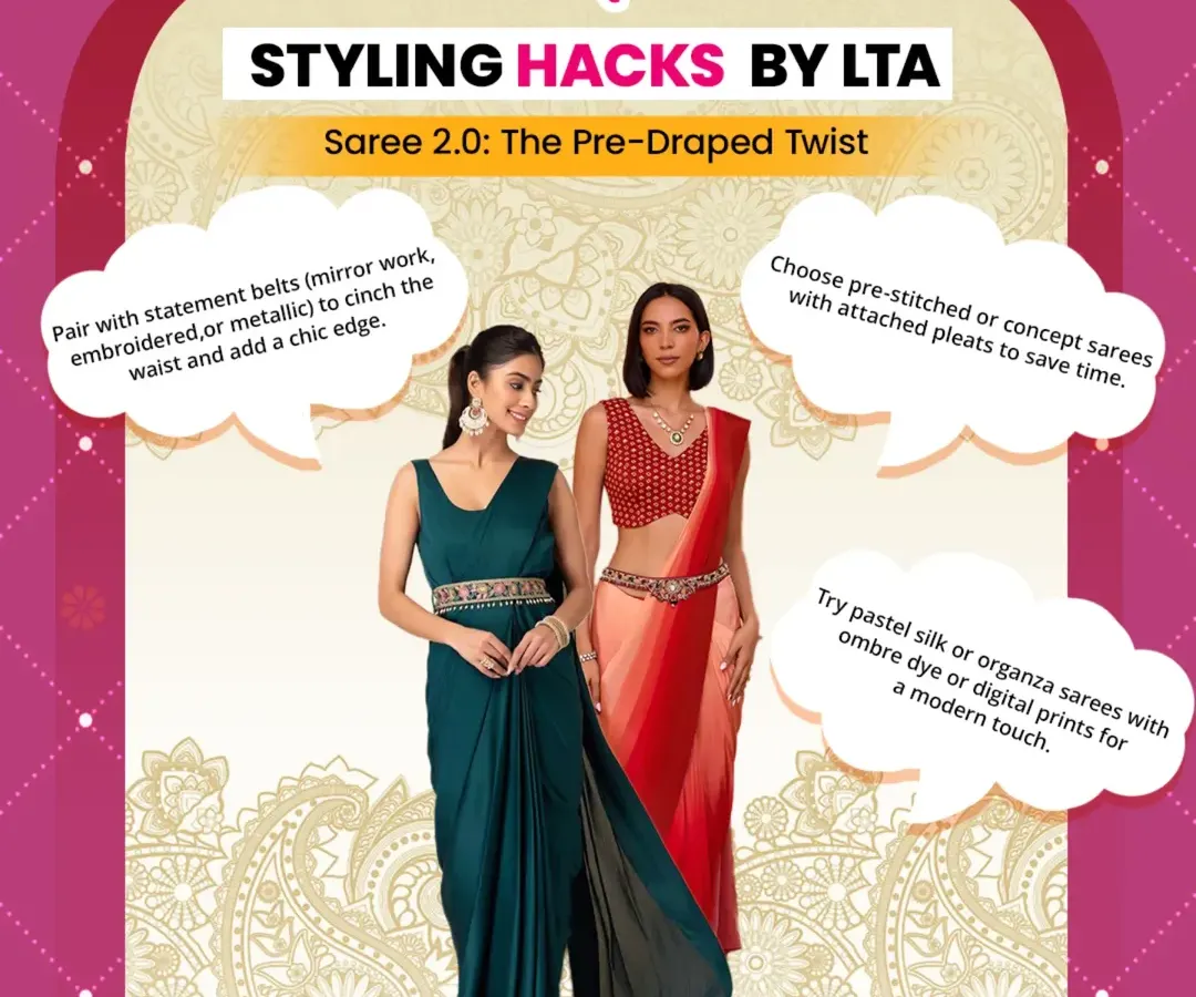 We teach you to blend tradition with modern, effortless style. This pre-draped saree hack is a perfect example of how we train you to think like a stylist, creating high-impact, time-saving looks for any occasion.