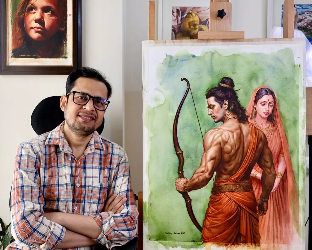 Some paintings are a form of prayer. Here, I wanted to capture the divine bond between Shree Ram and Sita. This piece is a journey into spiritual art, exploring how to convey strength, grace, and devotion through anatomy, color, and composition.