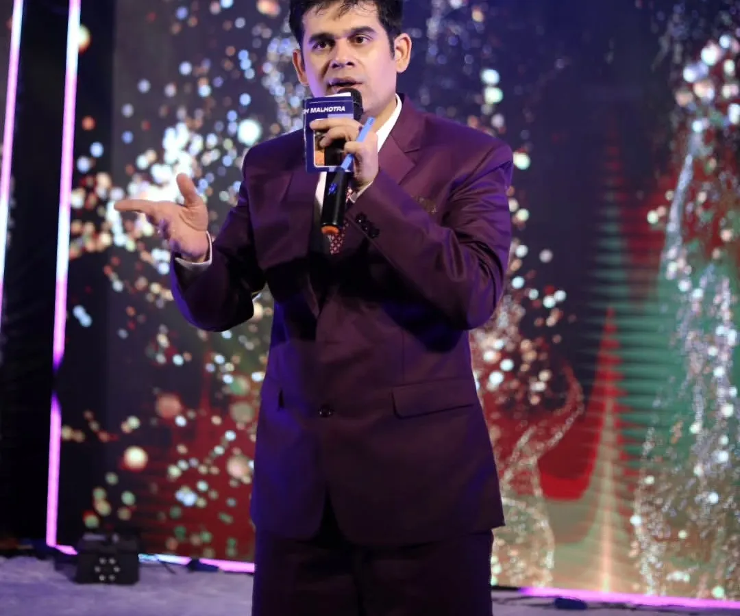 Holding the mic on a big stage, with the lights on me, is my comfort zone. I ensure your event's key moments are delivered with professionalism and a commanding presence, keeping the audience engaged from start to finish. This was for a large corporate gathering in Mumbai.