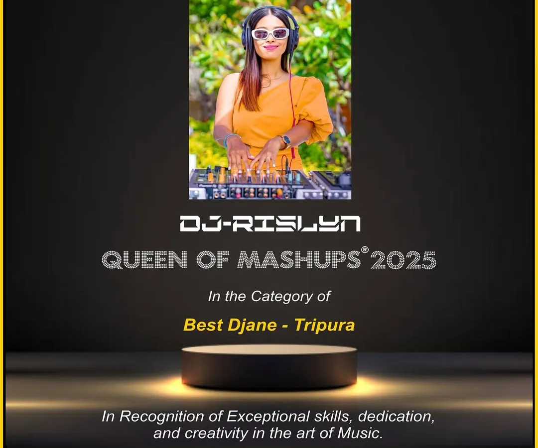 I'm honored to be recognized as the 'Queen of Mashups' and 'Best Djane - Tripura' by SOS Nitelife. This award is a testament to my dedication to the art of music and my creative approach to mixing, proving that passion and skill can create something truly special.