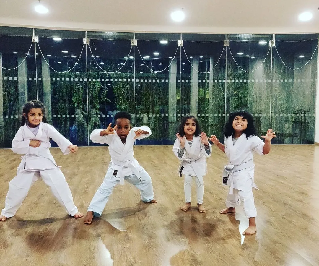 Say hello to some of our four-year-old warriors. We love seeing them strike confident poses after learning a new stance. It’s all about building self-esteem while improving balance and coordination.