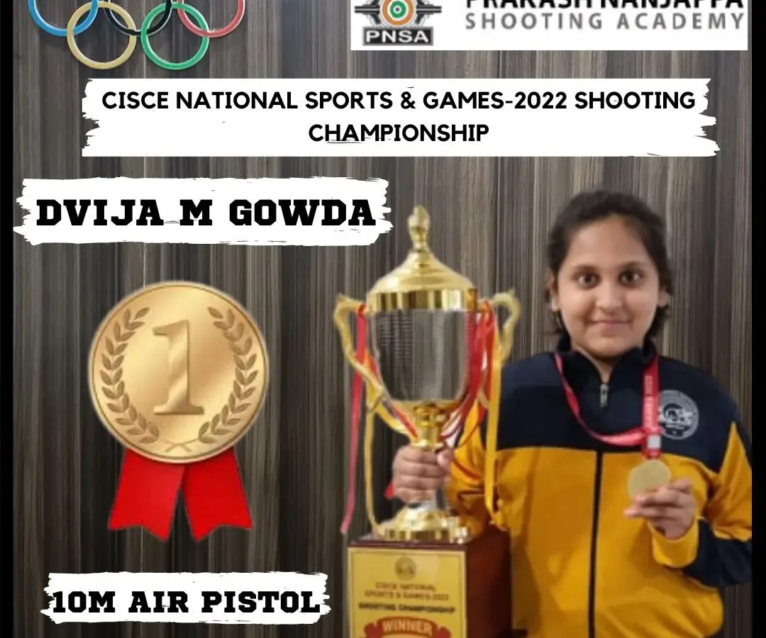 This is what we strive for. Meet our young champion, Dvija M Gowda, holding her Gold Medal and trophy from the CISCE National Sports & Games Shooting Championship. We build the foundation for future champions, starting at a young age.