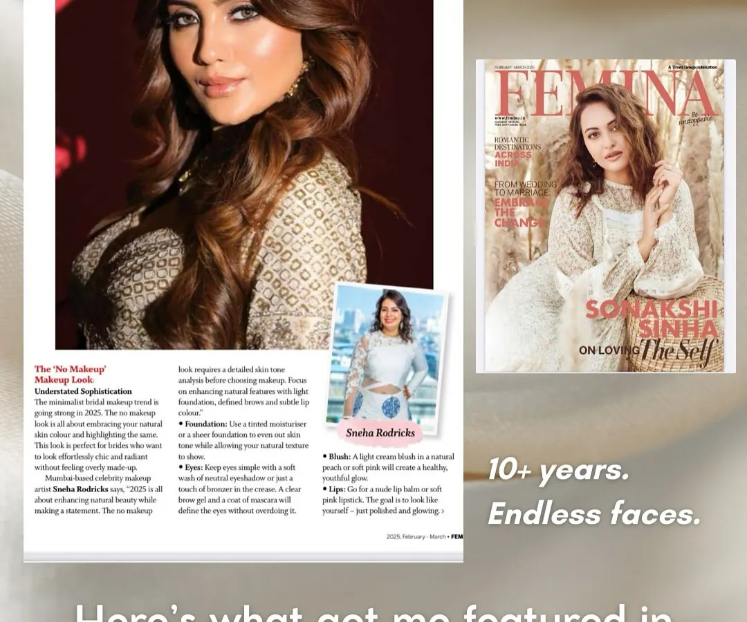 Being featured in Femina was a dream moment and a huge validation of my work over the last 10+ years. It’s this industry experience that I bring directly to you in my classes.