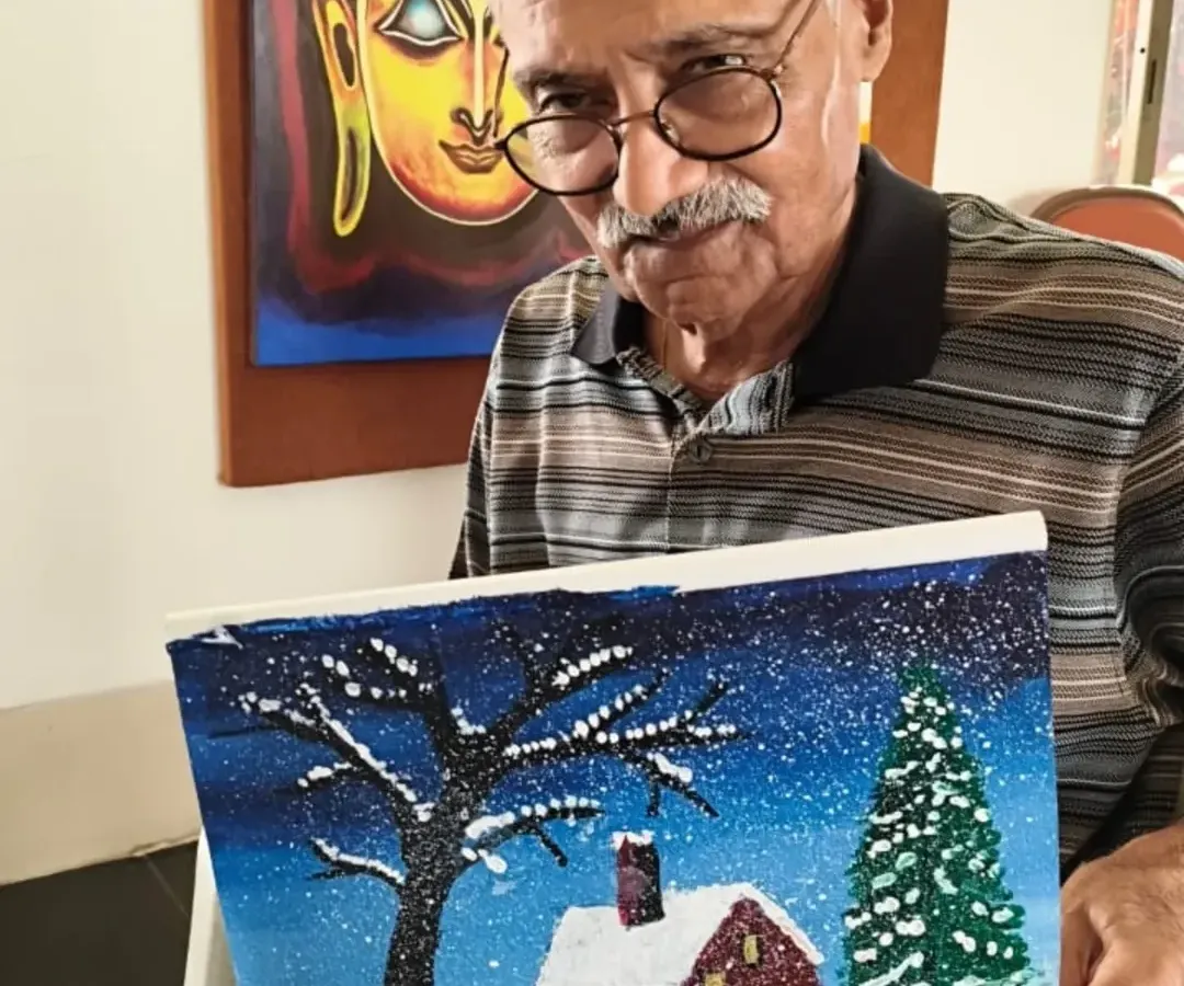 It is truly never too late to discover a new passion. This wonderful gentleman is one of my senior students, finding joy and peace in his art. My classes for adults and seniors are designed for beginners, moving at your `apna` (own) pace.