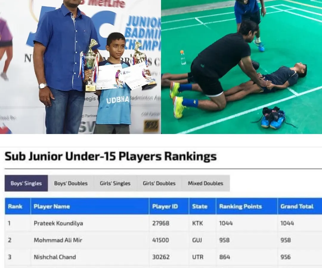 It takes a lot of time to shape a stone into a sculpture. I am proud to see our player Prateek Koundilya become India's Number 1 in the Under-15 Boy's Singles rankings. This is the result of years of hard work.
