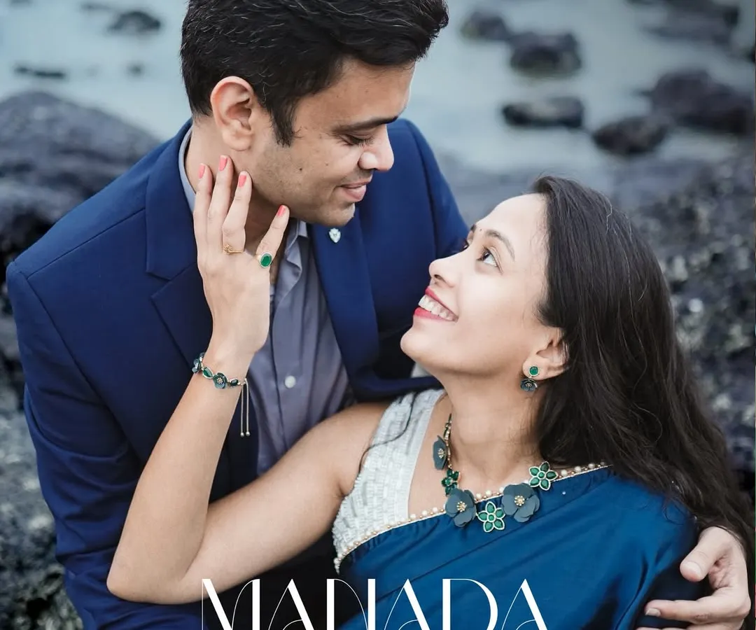 Capturing the quiet, intimate moments is just as important as the grand ones. This close-up portrait from a Mumbai beach pre-wedding shoot focuses on the genuine connection and affection between the couple.