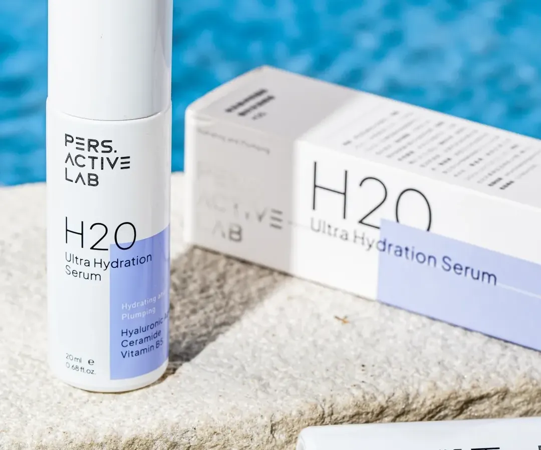 We create aspirational product shots that tell a story. For this H2O Ultra Hydration Serum, we used a poolside setting with natural light and water textures to instantly communicate freshness and hydration.