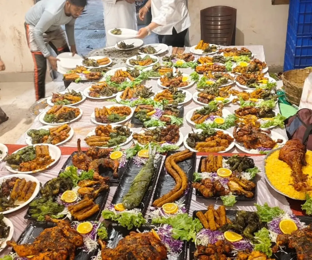 A feast for the eyes and the palate. This is a glimpse of the abundant starter platters I prepare for events, featuring a wide variety of Mughlai kebabs and grilled specialties to impress your guests.