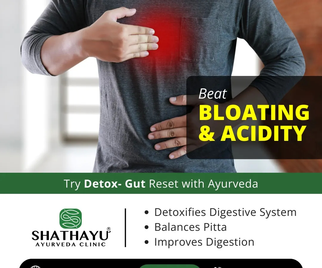 If you are struggling with persistent bloating and acidity, our Ayurvedic gut reset program can help. We use a combination of detoxification therapies and pitta-balancing herbs to improve digestion and restore your natural balance.