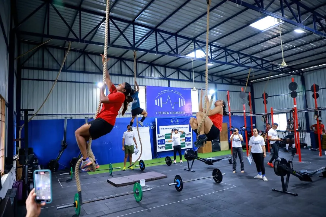 This is what competition day looks like. Athletes pushing their limits on the rope climbs during The Bengaluru Throwdown, with the community cheering them on. We train for these moments, building not just strength but the grit to perform under pressure.