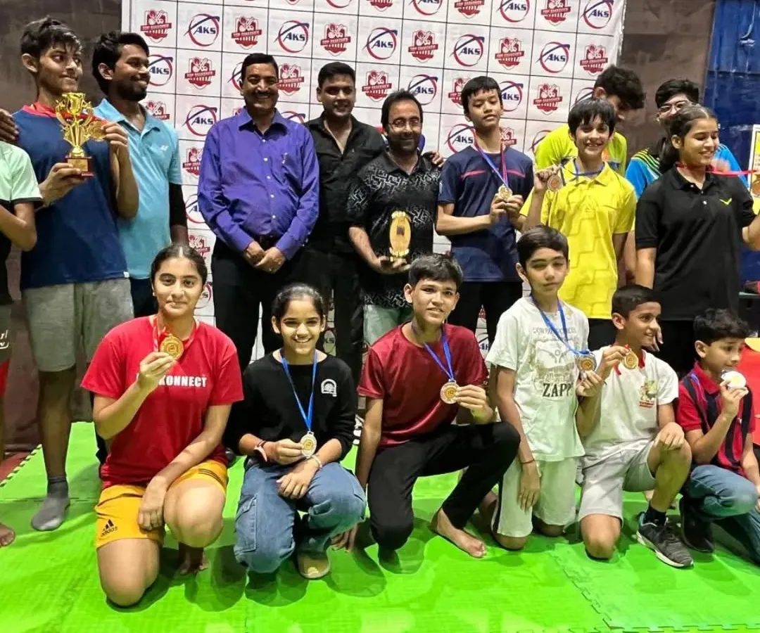 A moment of pride for the AKS family. This picture shows the diverse group of junior and adult players who competed and won at one of our recent badminton championships.