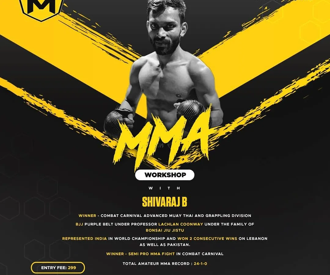 We bring in the pros to lead the way. This is a look at one of our MMA workshops with champion fighter Shivaraj B, who brings his world championship experience directly to our members.