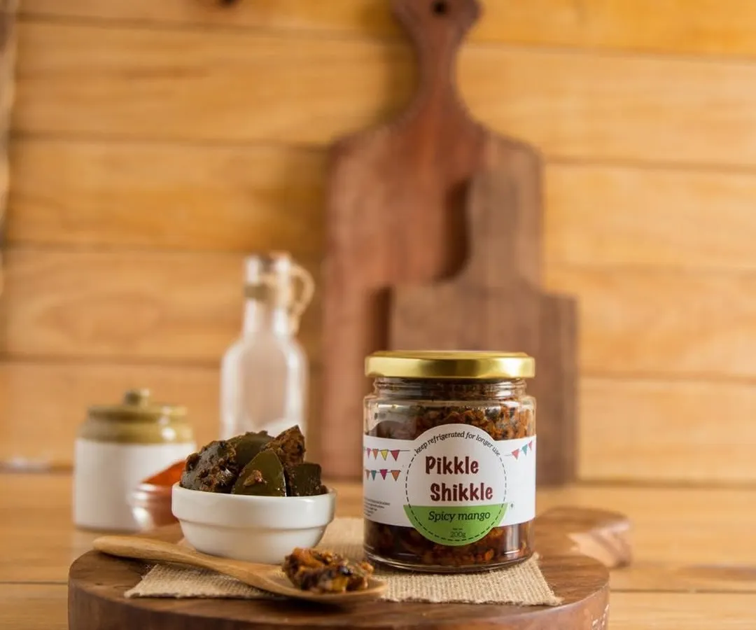 My Spicy Mango Pickle, a true classic. I use fresh, raw mangoes and a special blend of spices to give it that proper Punjabi kick you won't find anywhere else.