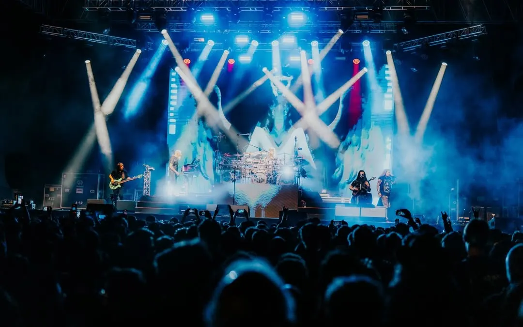 The legends, live on stage. A wide shot of Dream Theater's 40th Anniversary Tour, showcasing the epic scale and stunning light production of the international acts I bring to India.