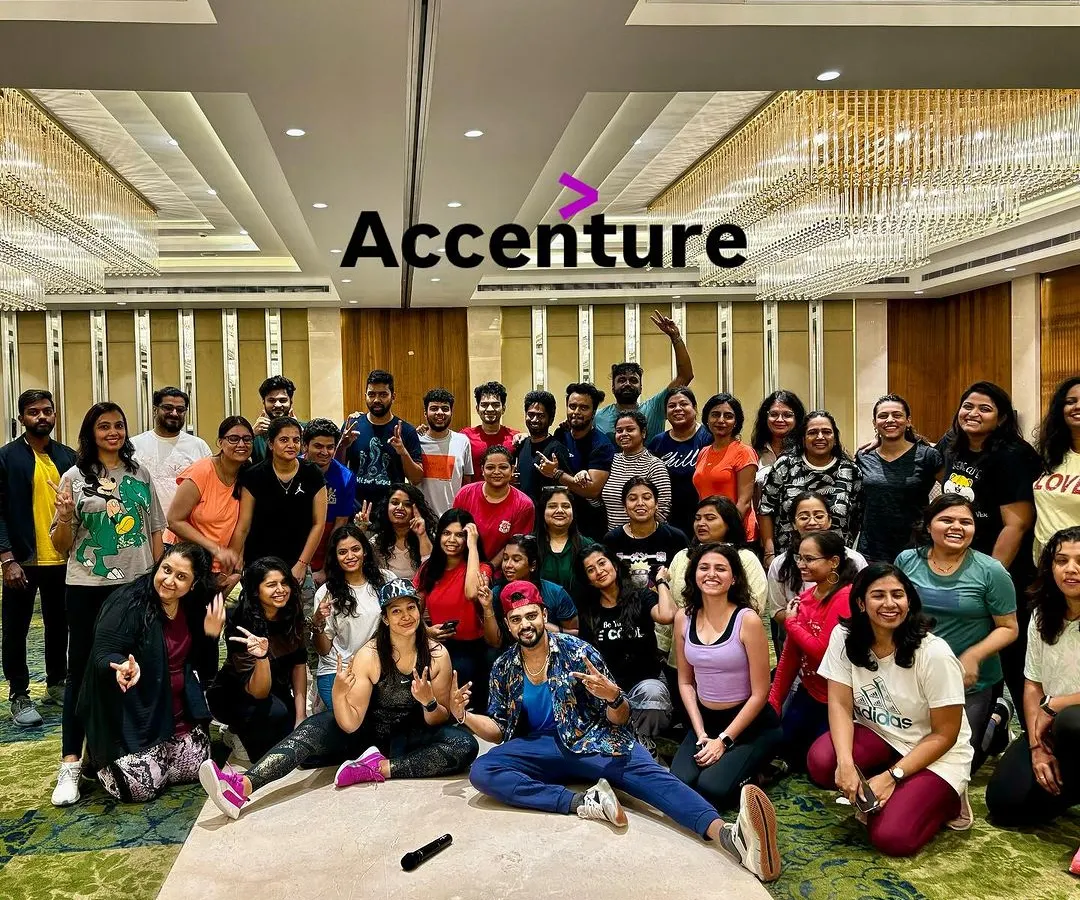 It was a pleasure bringing the energy to the team at Accenture in Bangalore. This is a shot of us after a fantastic group Zumba session designed for team bonding and pure fun.