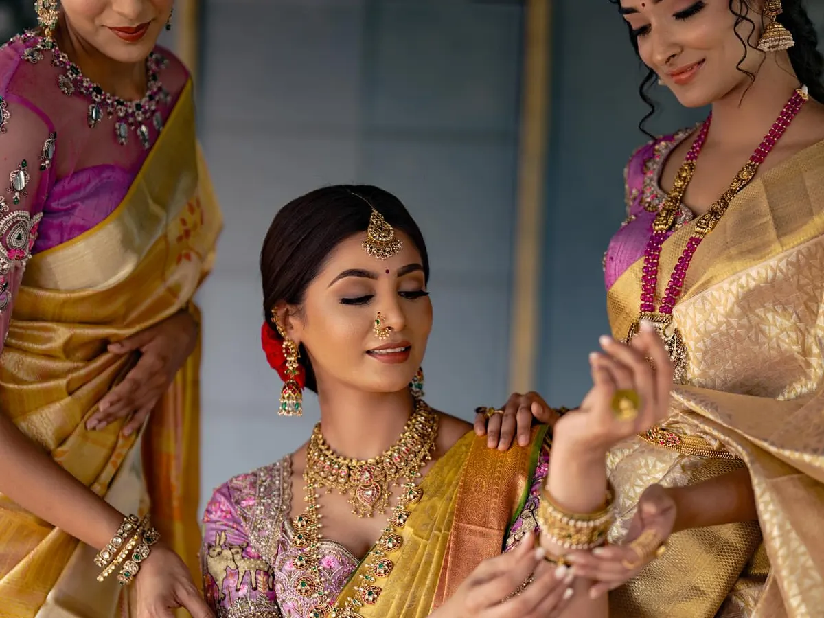 A glimpse into a high-fashion ethnic wear shoot, focusing on the elegance and intricate details of bridal and festive attire. I work with models and stylists to create these rich, editorial-quality images for brands and magazines.