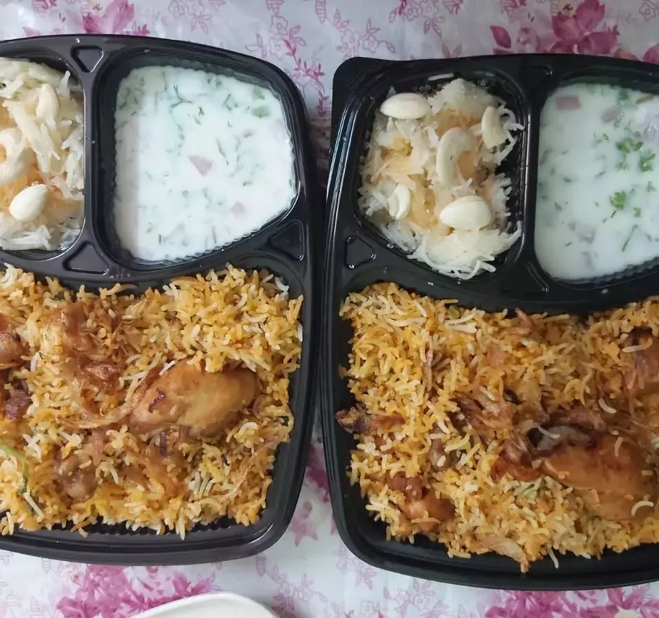 Our authentic chicken biryani meal box is a crowd favorite for any celebration. This combo includes fragrant long-grain biryani, creamy raita, and a traditional sweet dish, all packed hygienically for easy distribution at your event.