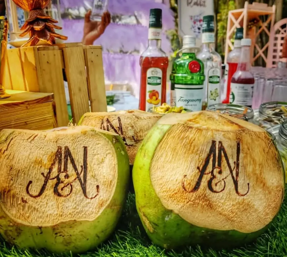 It's the small details that make a big impact. I offer custom engraved coconuts with your wedding monogram, serving as a unique and refreshing welcome drink for your guests at your destination wedding or daytime event.