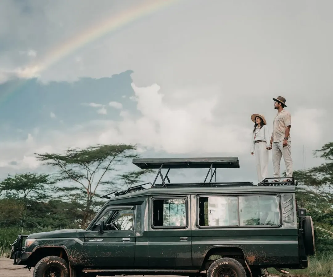For the adventurous at heart. We captured this incredible moment for Nikita and Harshil during their pre-wedding shoot in Nairobi, Kenya, complete with a safari jeep and a rainbow. If you can dream it, we can shoot it.