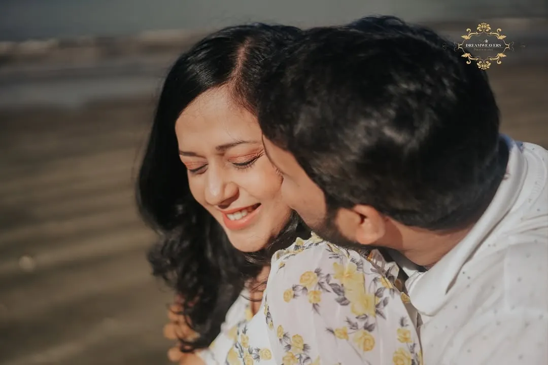 The warmth of the Goa sun and an even warmer embrace. We focus on creating a relaxed atmosphere where you can be yourselves, resulting in joyful, candid couple photography that truly reflects your connection.