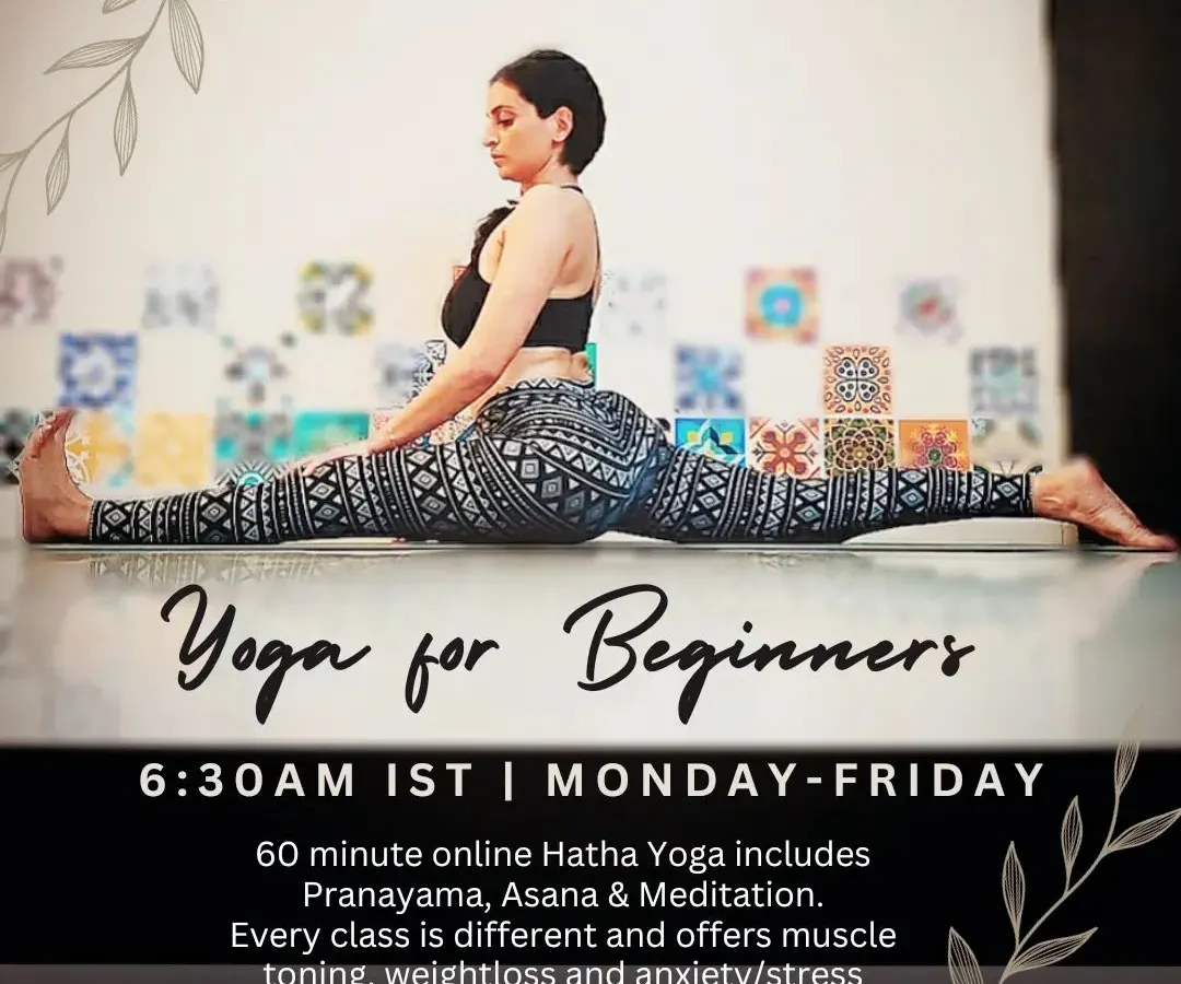 I'm starting a new online group class for beginners. If you're looking to make yoga a routine, this is a great place to start. We'll move through 60 minutes of Hatha yoga, including pranayama and meditation, to help with muscle toning, stress release, and overall wellness.