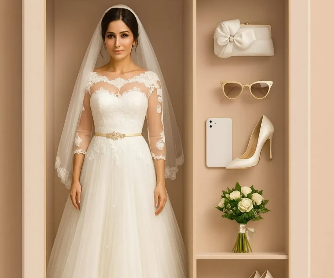 This isn't just a dress, it's a dream come true. I designed this bridal gown to be a complete story, hand-stitching every piece of Portuguese lace and weaving in pearls to create a timeless look for a white wedding.