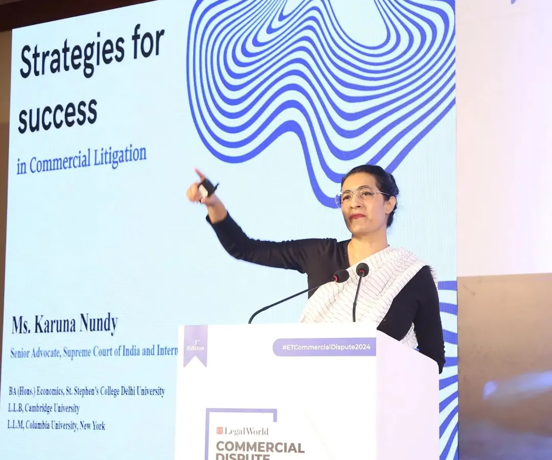 Presenting my core strategies for success in commercial litigation at the Economic Times Conclave. My approach is always to serve the business's bottom line, using expertise in diverse areas like IBC or RERA to find the most direct path to resolution, rather than pursuing lengthy, costly legal arguments.