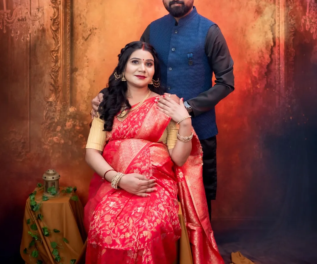 It is my absolute pride to capture our beautiful culture. Here, we created a classic portrait with the couple in traditional attire, celebrating their heritage as they await their new arrival.