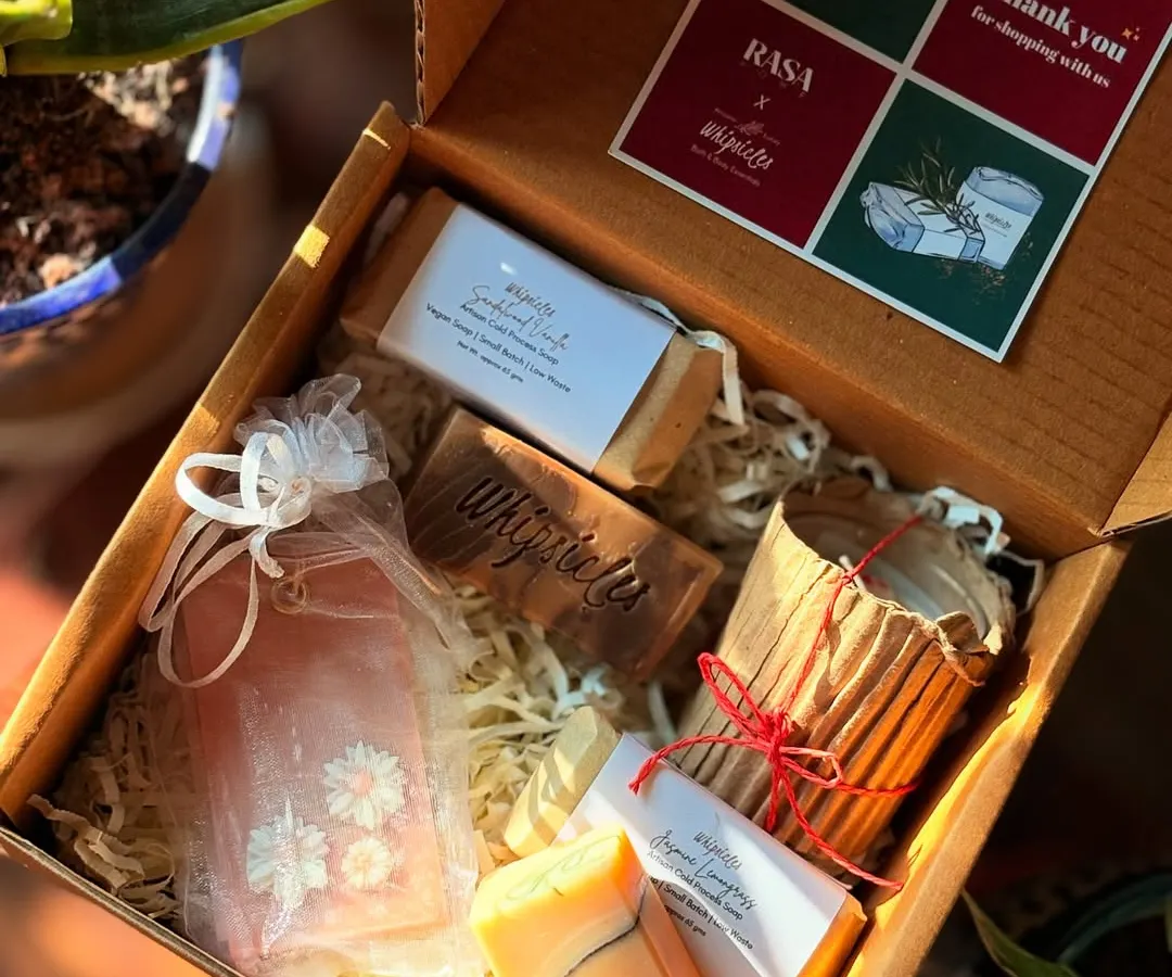 We believe a gift should be thoughtful and sustainable. This is one of our curated gift boxes, filled with handmade products and packed with care in plastic-free materials, ready to delight someone special.