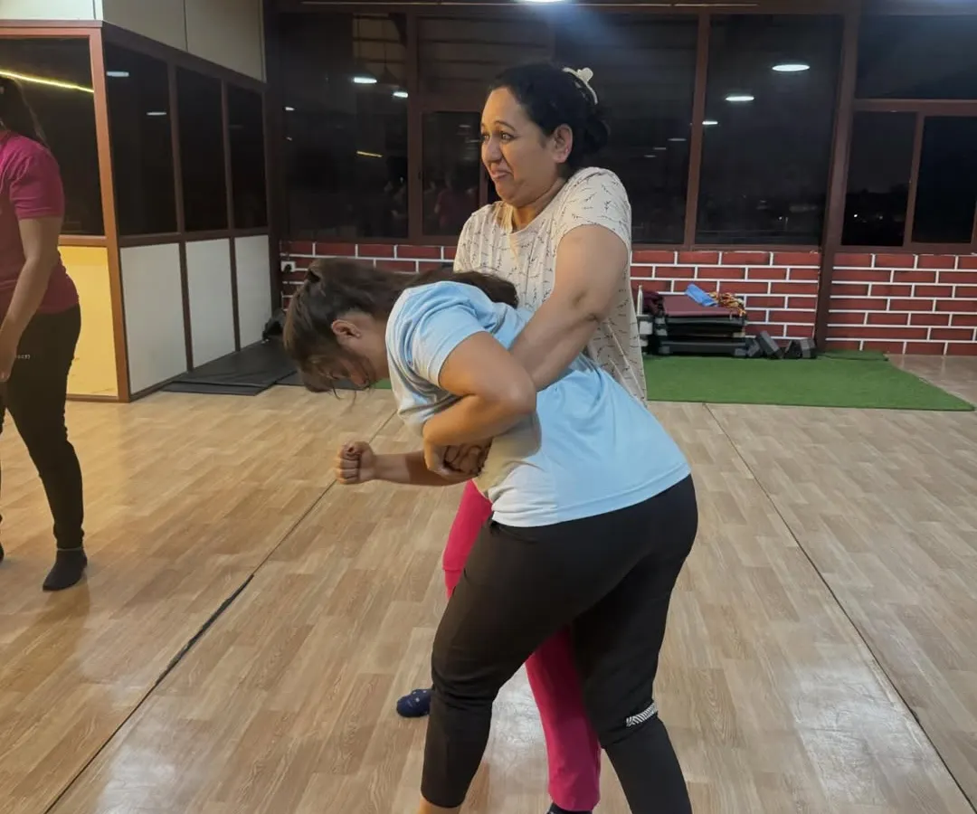 Here, we are practicing a fundamental escape from a rear body hold. Our workshops focus on simple, effective techniques that you can use under pressure, ensuring you have the muscle memory to protect yourself when it counts.